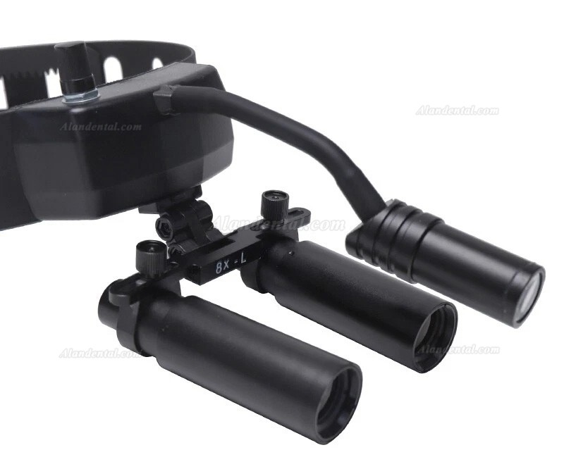 YUYO DY-005 8X Dental Binocular Loupes Magnifier + 3W Dental LED Wireless Headlight Lamp